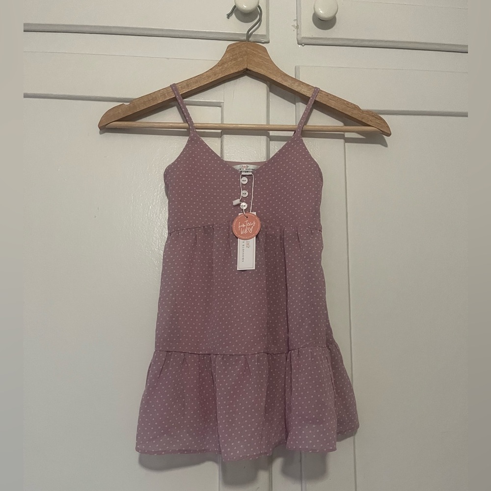 NWT Lavender & White Polka Dot Toddler Girls Sundress • Bailey’s Blossoms
